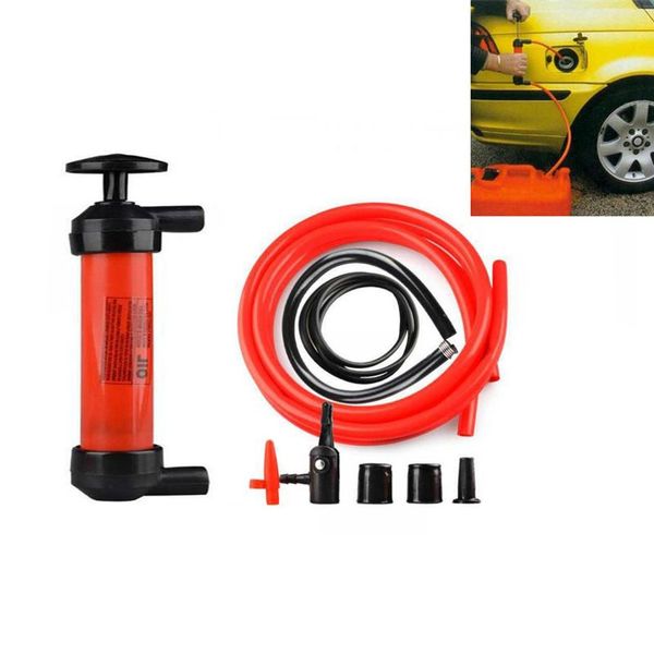 

portable manual car siphon pump fuel gas transfer oil liquid hand air pumps