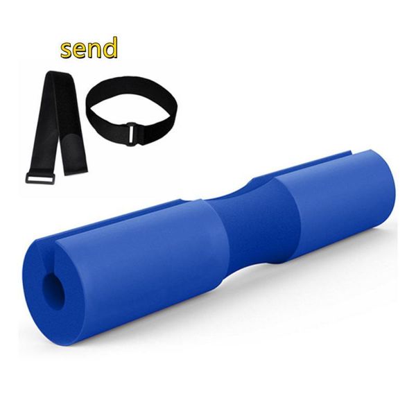 

foam barbell pad squat protector weightlifting neck shoulder hip push bar protection with strap fitness equipment back support, Black;blue