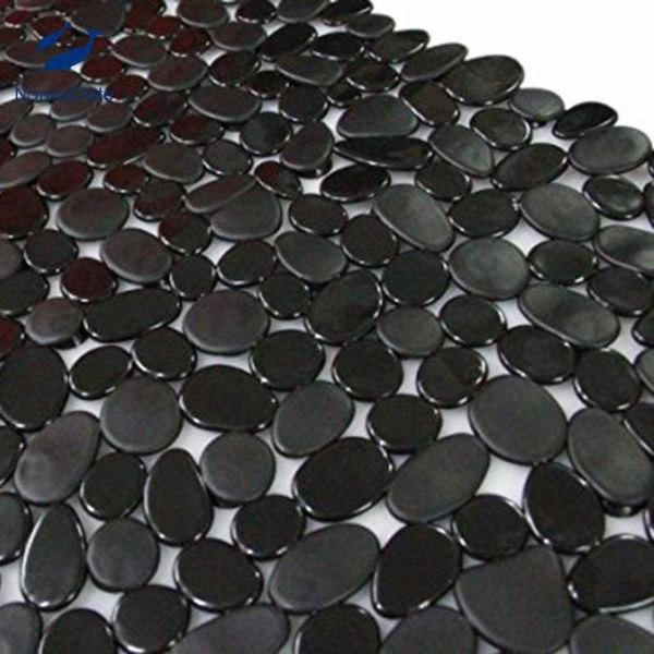 

non-slip pebble bathtub mat black 16 w x 35 l inches for smooth tubs safe shower with drain holes suction cups bathroom bath mats