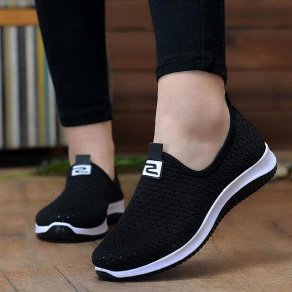 

dress shoes vulcanized women's slippers in breathable mesh, casual sportswear and non-slip jogging shoes qnrz, Black
