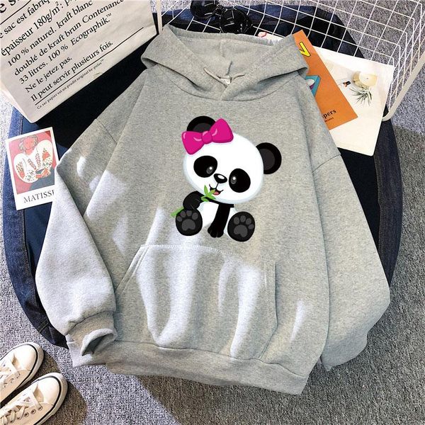 

women's hoodies & sweatshirts panda for women harajuku street style ladies hooded female simple leisure couple sweatshirt pullover kore, Black