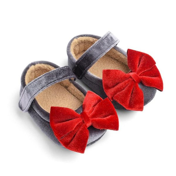 

first walkers cute velvet flock princess bow shoes toddler fashion baby girls mary jane flats soft sole non-slip infant kids prewalkers