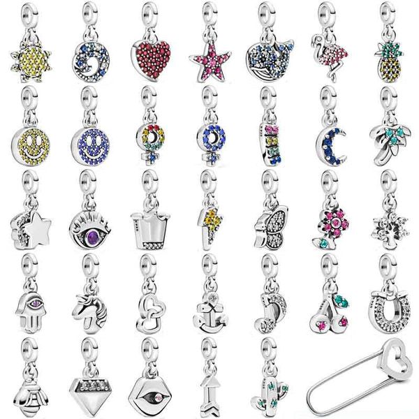 

other fashion my love smile flamingo girl pride whale moon star eye pendant beads 925 sterling silver me charms fit bracelet jewelry