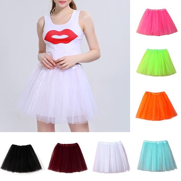 

skirts womens pleated gauze short skirt tutu dancing 401#, Black