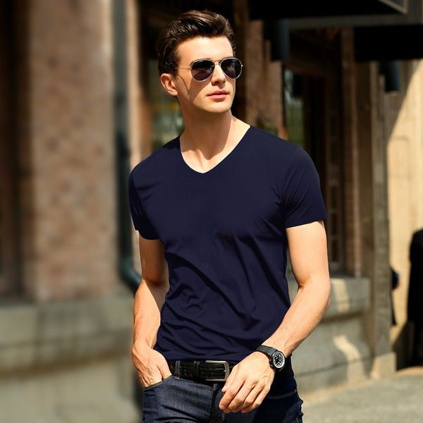 

men's silk t shirts short-sleeved casual tees t-shirt quick-drying clothes summer solid color mesh breathable plus size simple sportswe, White;black