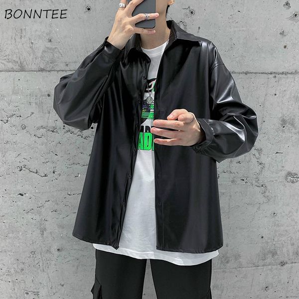 

men's jackets pu leather men motor biker chic teenagers retro baggy casual korean style solid all-match ulzzang jacket black, Black;brown