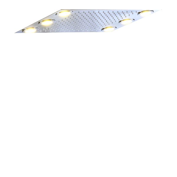 Mode Chrom Polished Duschmischer 50x36 cm LED Badezimmer Einbettungsdecke der Decke Niederschlag Dusche Kopf