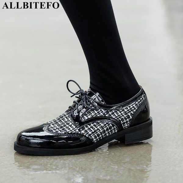 

dress shoes allbitefo british style genuine leather+cloth brand high heels party women thick heel, Black