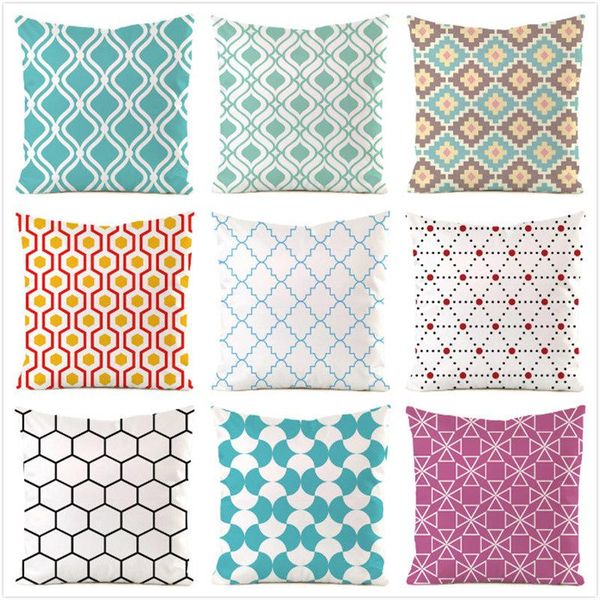 

cushion/decorative pillow 45cm*45cm shapes and lines inimitated silk fabric throw covers couch cushion cover home decorative pillows case