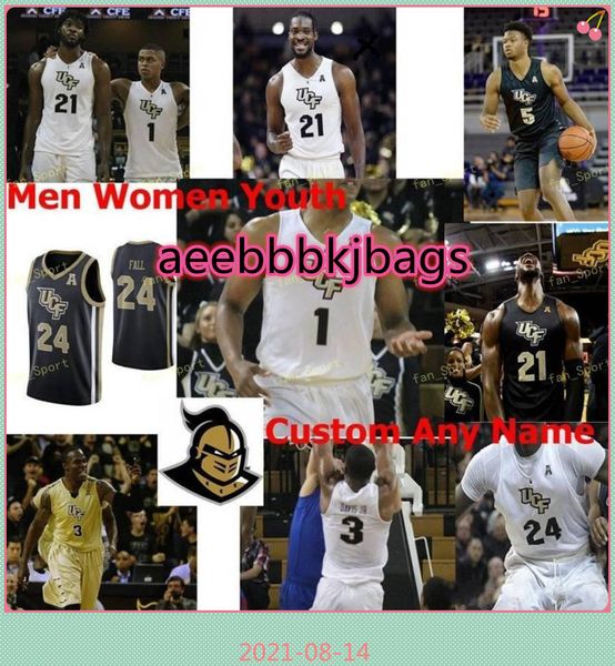 

ncaa college ucf knights basketball jersey 2 terrell allen 20 frank bertz 21 chad brown 22 chance mcspadden custom stitched, Black