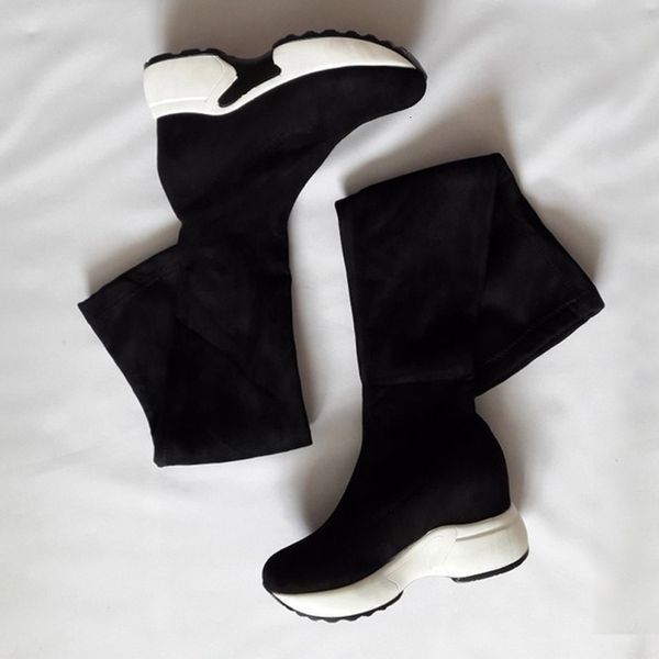 

dress shoes sexy, high-end female boots, round-fingered shoes, autumn and winter fashions, long boots s3hc, Black