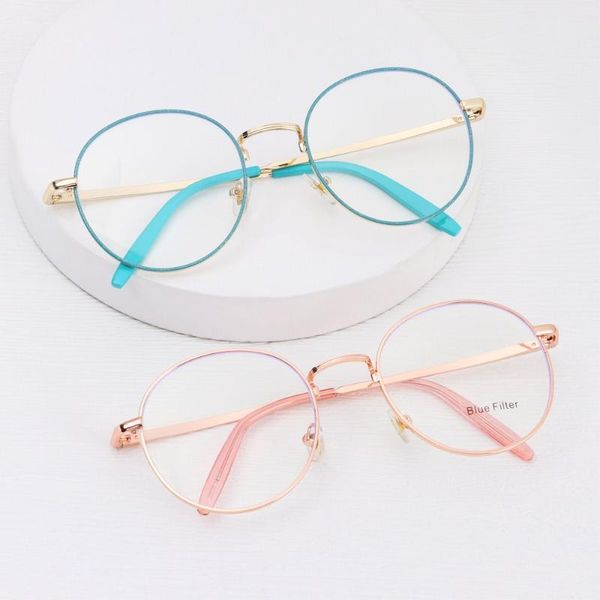 

sunglasses fashion portable metal round frame eyewear anti-uv blue rays glasses eyeglasses computer goggles, White;black