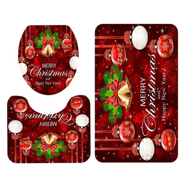 

bath mats 3pcs christmas style water toilet rug mat set non-slip shower rugs