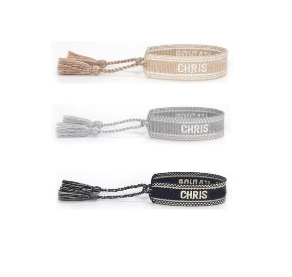 

2022 charm bracelet for women men adjustable embroidery tassel vintage couple braided jewelry, Golden;silver