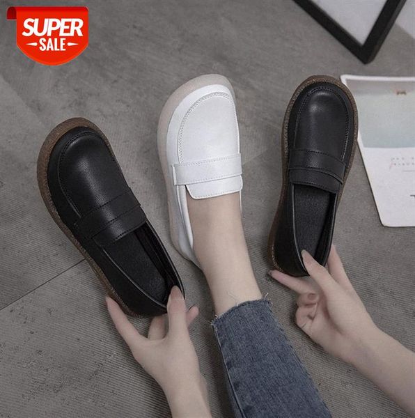 

casual single shoes women round head shallow mouth solid color flat women's everyday lazy #os5f, Black