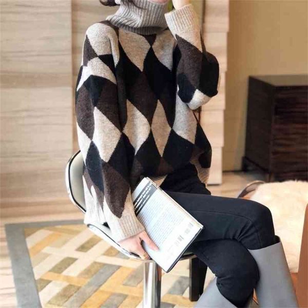 

winter 2020 new european women fashion high collar cashmere sweater, White;black