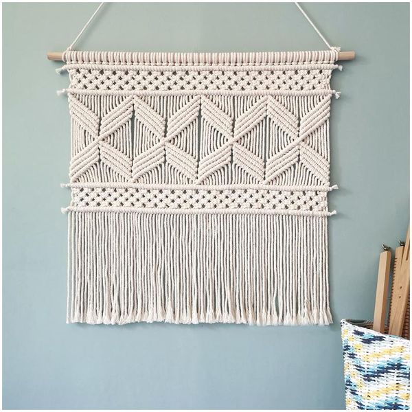 

tapestries 1pc hand-woven cotton rope tapestry wall background homestay hanging decoration ornaments