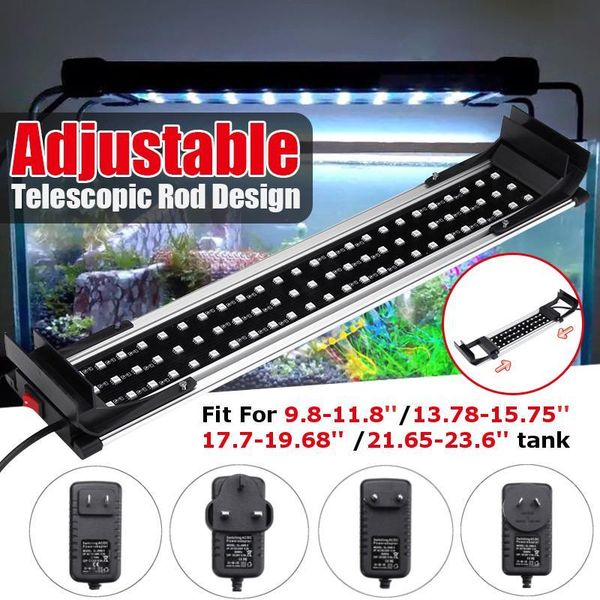 

aquariums lighting ac 110-240v 28cm hood led dimmable rgb aquarium fish tank lamp for 25-30cm with remote control