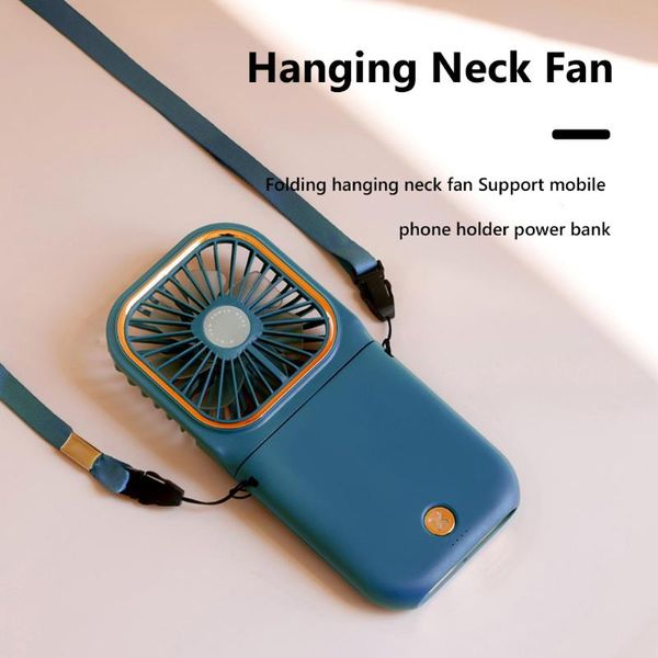 

electric fans deskstand fan 3000mah usb rechargeable mini handheld folding outdoor lazy hanging neck power bank small