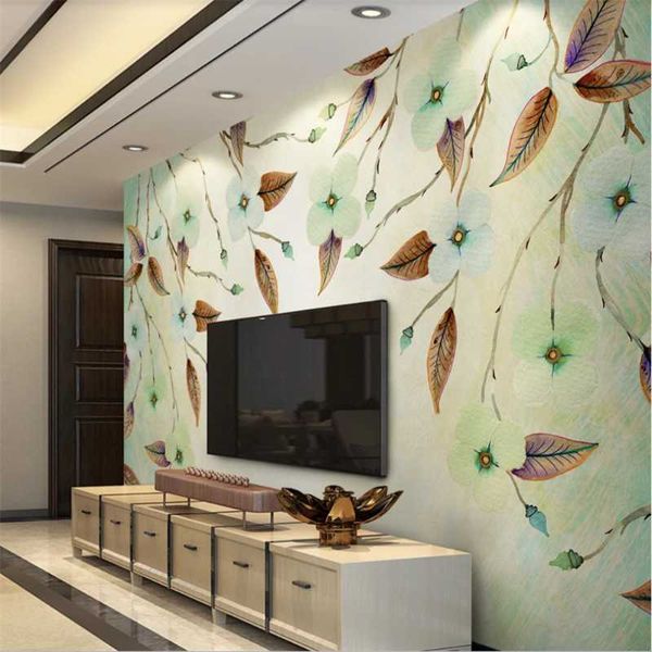 

wallpapers xue su customized large mural wallpaper american retro oil painting flowers modern minimalist tv background wall covering