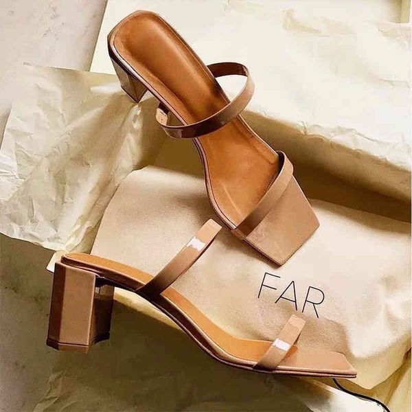 

one line by 2019 new sandals with thick heels yw yw, Black