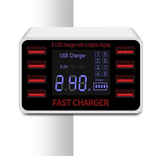 

hubs 8 ports portable multi usb charger deskquick charge 3.0 station dock led display smart type c hub