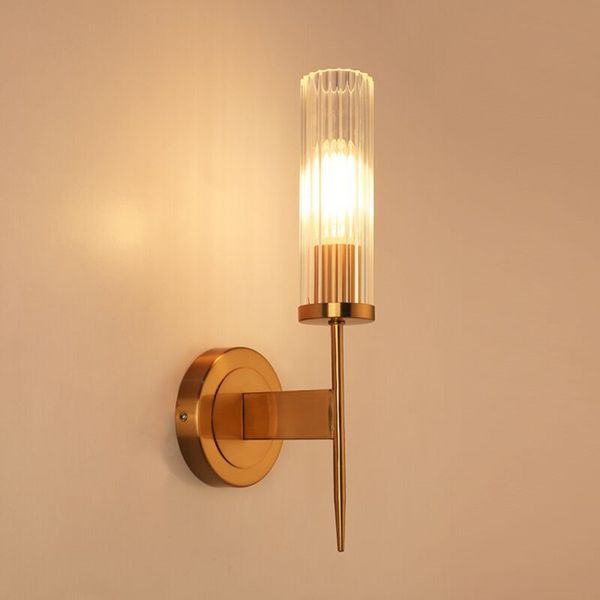 

5w led light europe gold metal glass wall lamp foyer l room decor postmodern hall lighting balcony sconce bd1438c