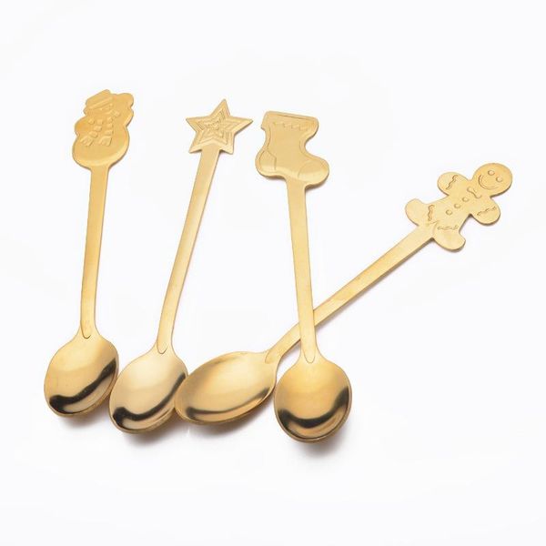 

spoons stainless steel dessert coffee scoop stirring rod ice cream cake spoon kitchen tableware small size dinnerware gift