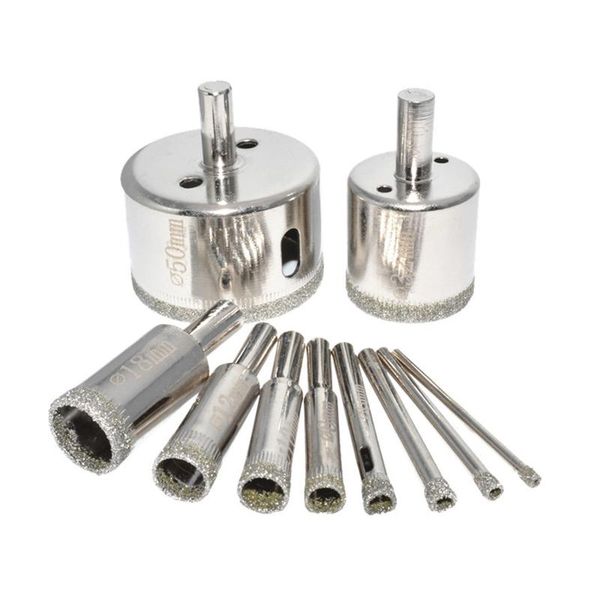 

professional hand tool sets 10/15pcs 3mm-50mm diamond coated drill bit for tile marble glass ceramic hole saw drilling cutter dropship