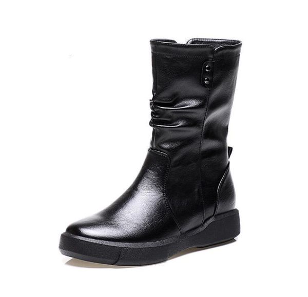 

dress shoes fashion women boots martin genuine leather boots autumn winter woman platform casual shoes botas de mujer xvbv, Black