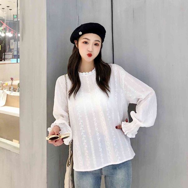

fashion and blouses long sleeve women chiffon shirt solid white ol blouse female