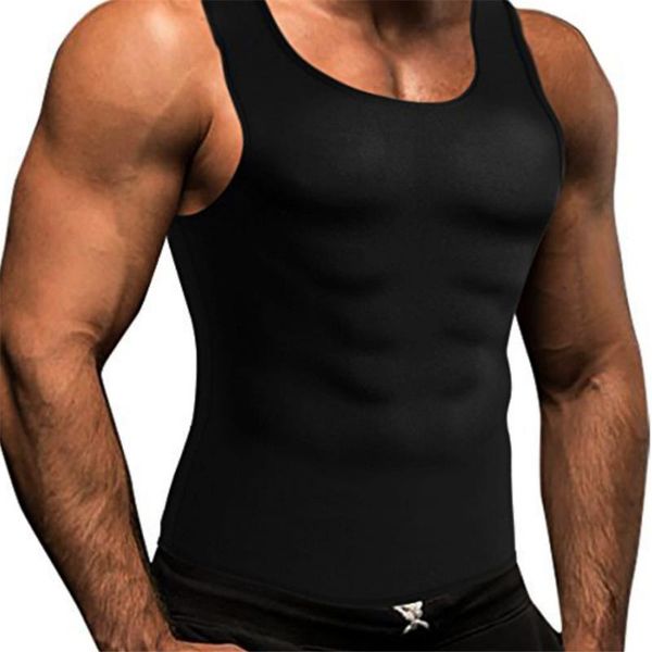 

gym clothing sleeveless men running neoprene sweating workout cotton vests breathable mens tank fitness sport for hiking, White;black