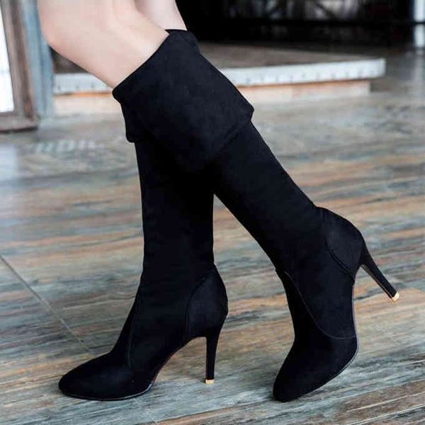 

size 33 to 43 fashion luxury designer women over the knee thigh high blue brown black synthetic suede boots winter