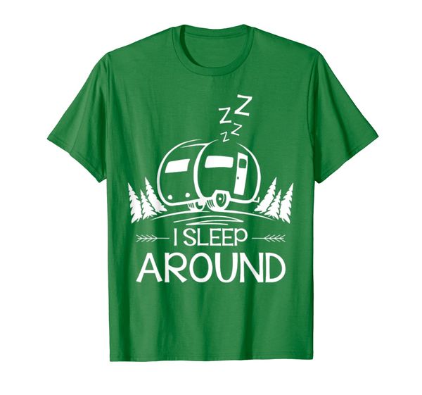 

i sleep around - mountain camper - camping gift ideas shirt, White;black