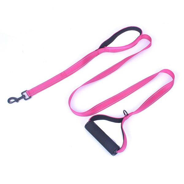 

reflective dog leash 2 handles long short pet lead nylon padded double handle leashes traction rope for medium lar collars &
