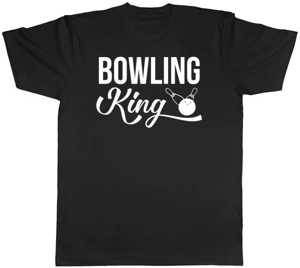 

bowling king mens t-shirt tee, White;black