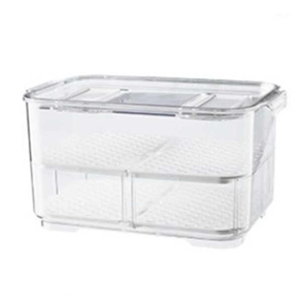 

storage bottles & jars plastic double sealed drain box refrigerator fruit vegetable containers with lid kitchen fridge