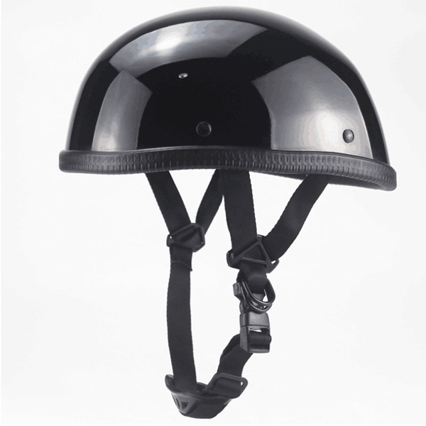 

motorcycle helmets 1x m/l/xl vintage cruiser helmet half face german bright black car-styling dot