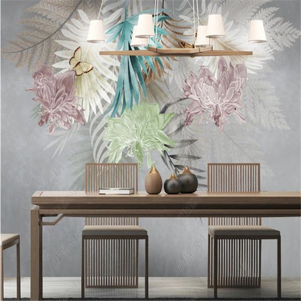 

wallpapers nordic beautiful high-end plant leaf wallpaper for living room tv background mural wall paper home decor bedroom