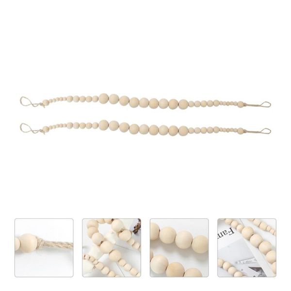 

curtain & drapes 2pcs wooden bead tieback natural multi-functional