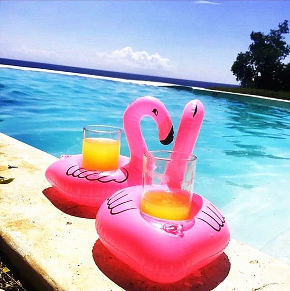 10PCS Hot Flamingo Portabicchieri gonfiabili per bevande Galleggianti Toy Pool Event Party Hawaiian Addio al nubilato Decorazioni per feste 210408