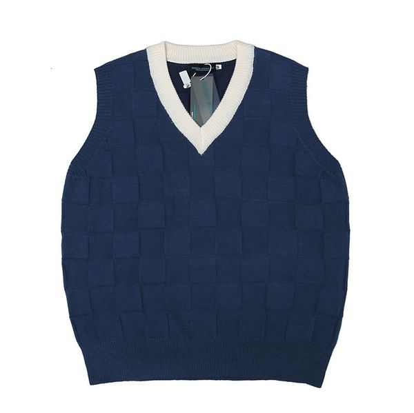 

sweater knit college style sub ted vest men's fashion brand v-neck bottomed loose casual sleeveless, White;black