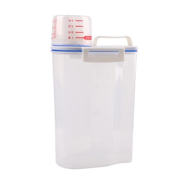 

storage bottles & jars est 2l plastic cereal dispenser box kitchen food grain rice container pp multifunctional