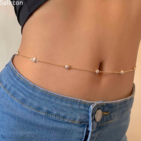 

exquisite minimalism waist belly chain waist beads body chain women girls body summer korean fashion jewelry accessories gifts p0811, Silver