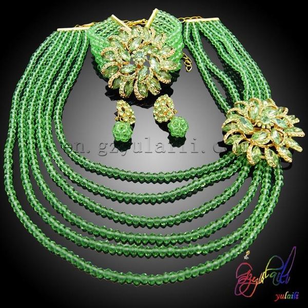 

earrings & necklace 2021 big finest party crystal jewelry sets design fashion set ladies gift, Silver