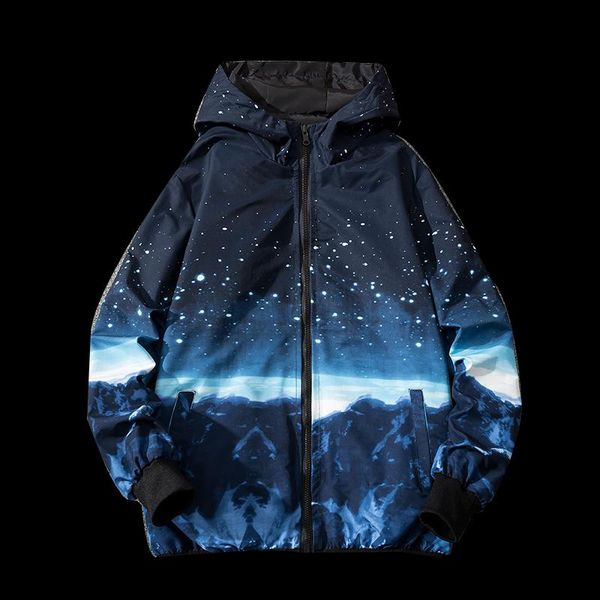 

men's jackets spring autumn thin windbreaker jacket mens reversible letter print street couple coat young male hooded bomber outwear, Black;brown
