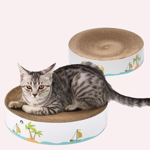 

cat toys round corrugated claw board grinding wear resistant toy for pet
