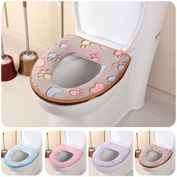 

toilet seat covers undefined bathroom warmer cloth soft closestool cover washable lid pad wc mat