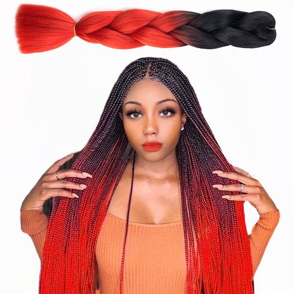 

extensions gradual hair change color pigtail chemical fiber wig, Black