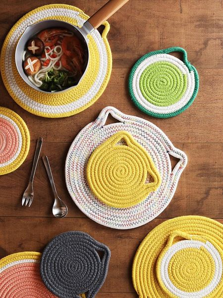

mats & pads ins cloth round mug coasters bowl pot pad insulation placemats table padding cup kitchen decoration hanging type